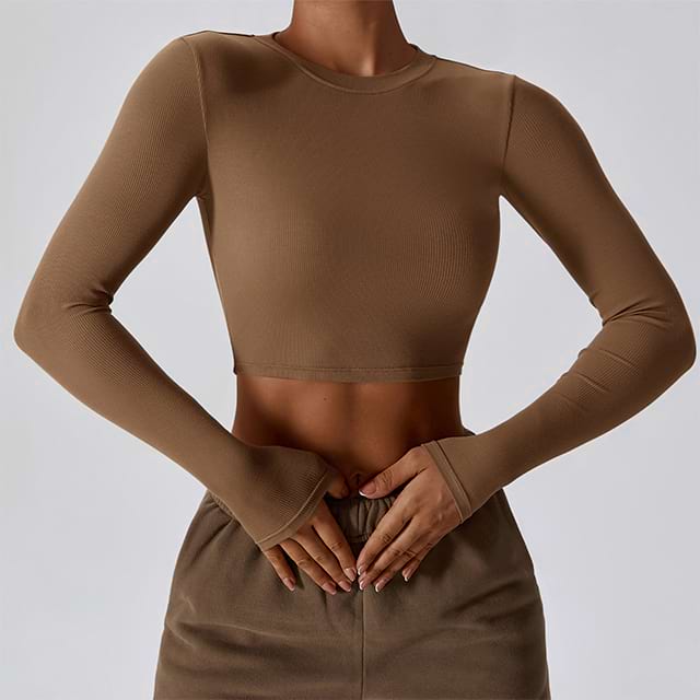 بلوزة يوغا منقط بدون خياطة