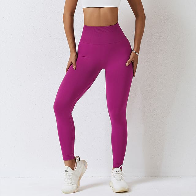 سروال يوجا بدون خياطة عالي الخصر