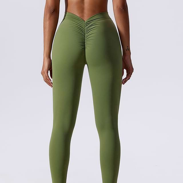 سروال يوجا بدون خياطة عالي الخصر